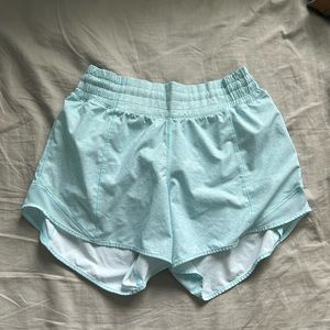 Blue lululemon hotty hot shorts (HR 4 length)